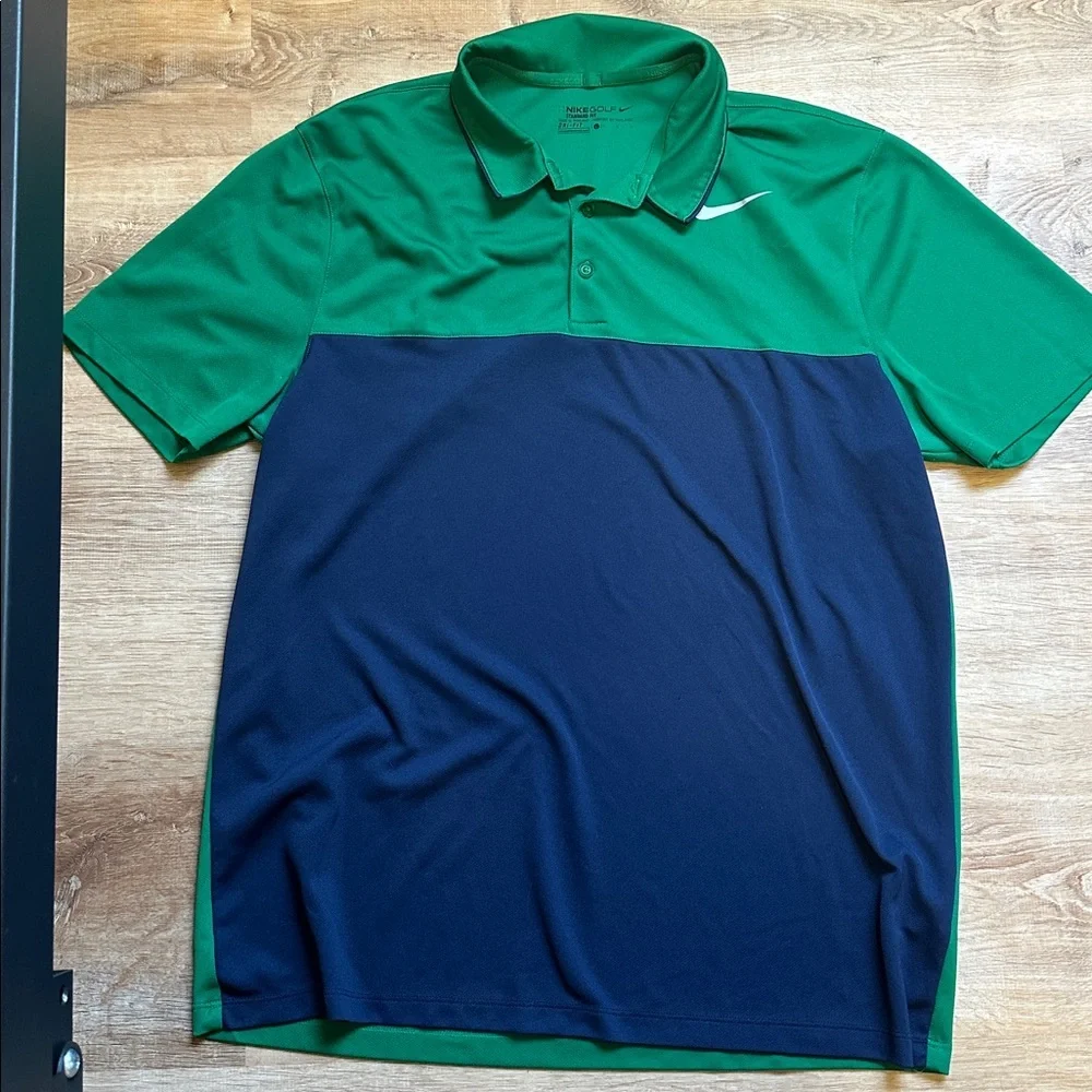 Nike Green and Blue Polo Shirt
